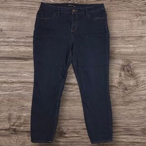 Miss Poured in Blue Women's Dark Wash Stretch Skinny Jeans-Size 14